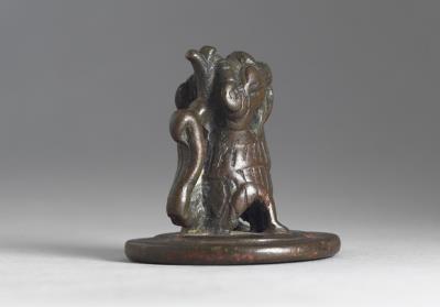 图片[2]-Bronze seal cast with paired dragon design, Ming dynasty (1368-1644)-China Archive